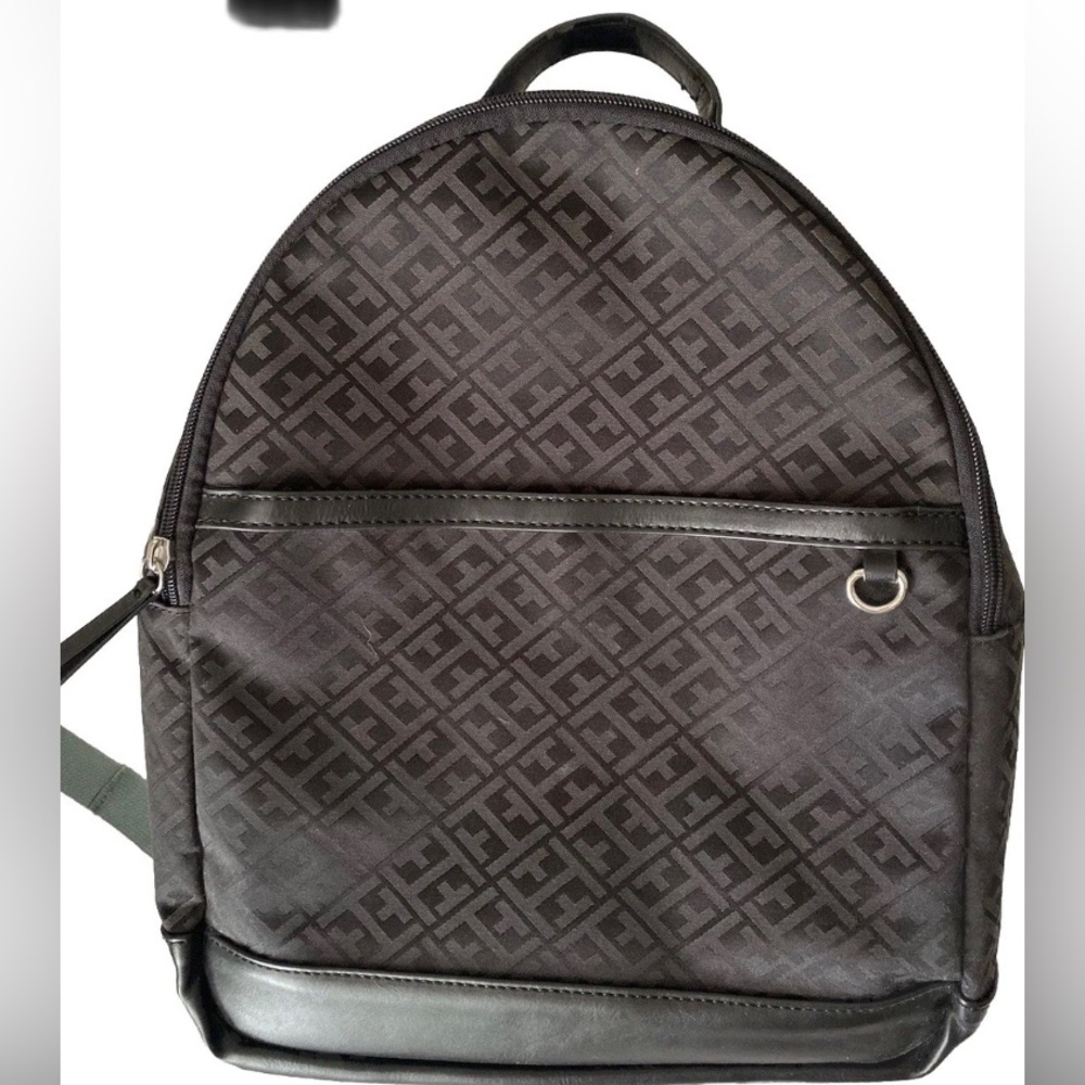NWOT Tommy Hilfiger Monogram Jacquard Backpack BLACK 11”x14”x4” est